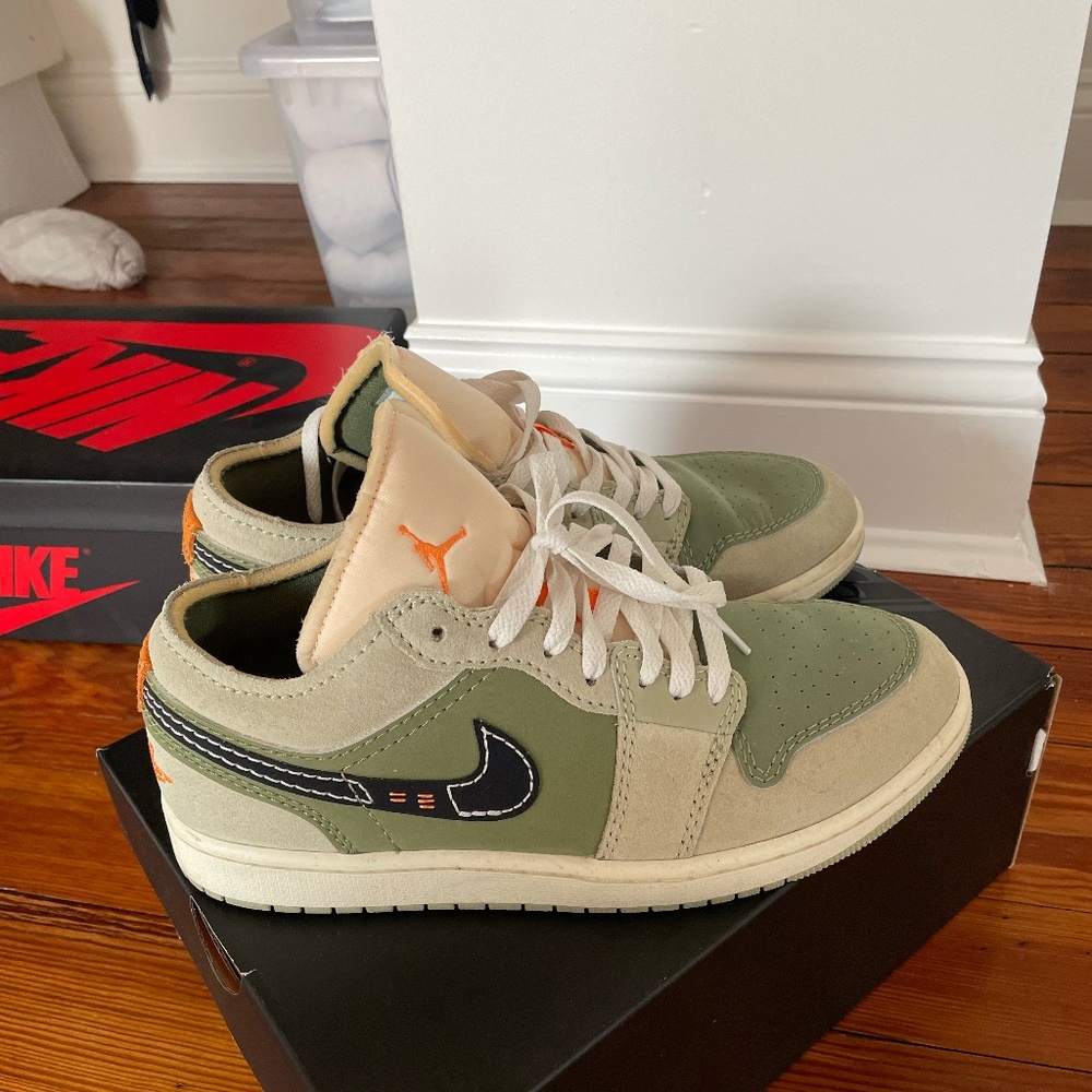 Air Jordan 1 Low SE Craft "Sky J Olive/Black/Celadon"